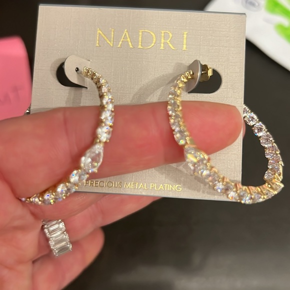Nardi Halle Cubic Zirconia C Hoop Earrings - Picture 2 of 7